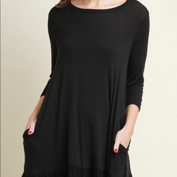 ⭐️last one ⭐️ umgee black dress with ruffle hem - Picture 6 of 8